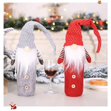 Рождественская бутылка вина крышка Санта Клаус Снеговик Олень бутылочные крышки одежда для нового года Рождество ужин Вечеринка рождественские украшения