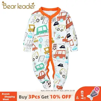 

Bear Leader New Newborn Baby Clothes Boys Girls Romper Floral Car Printed Long Sleeve Cotton Romper Kids Jumpsuit Kids Outfits