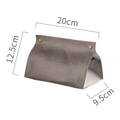 Серый тканевый ящик из искусственной кожи для дома и офиса, бумажная сумка для хранения полотенец, шикарная косметическая сумка-Органайзер, простой обеденный столик, тканевый чехол - Цвет: B