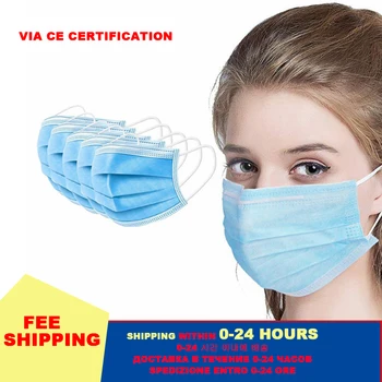 

50/20/100pcs Face Mouth Anti Virus Mask Disposable Protect 3 Layers Filter Dustproof Earloop Non Woven Mouth Masks 48 hours