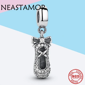

Really 100% 925 Sterling Silver ballet shoes Charm pendant Bead Fit Original Pandora Charm Bracelet Bangle Jewelry making