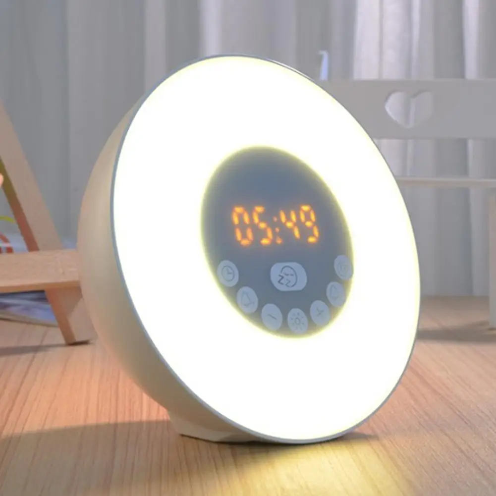 Hobbylan Многофункциональный Интеллектуальный Bluetooth динамик Wake-up светодиодный светильник с 7 сменными цветами радио-будильник