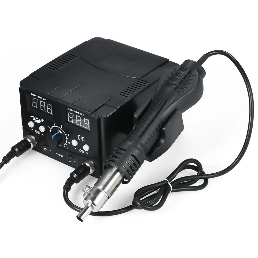 

2 In 1 750W Digital Rework Station Dual LED Digital Soldering Station Hot Air Gun Rework Station Electric Soldering Iron Hot