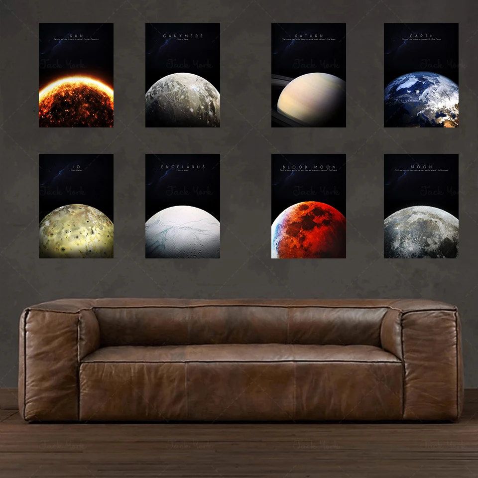 

Universe Planet Solar System Poster Children's Education Earth Classroom Study Canvas Painting Wall Art Canvas Poster