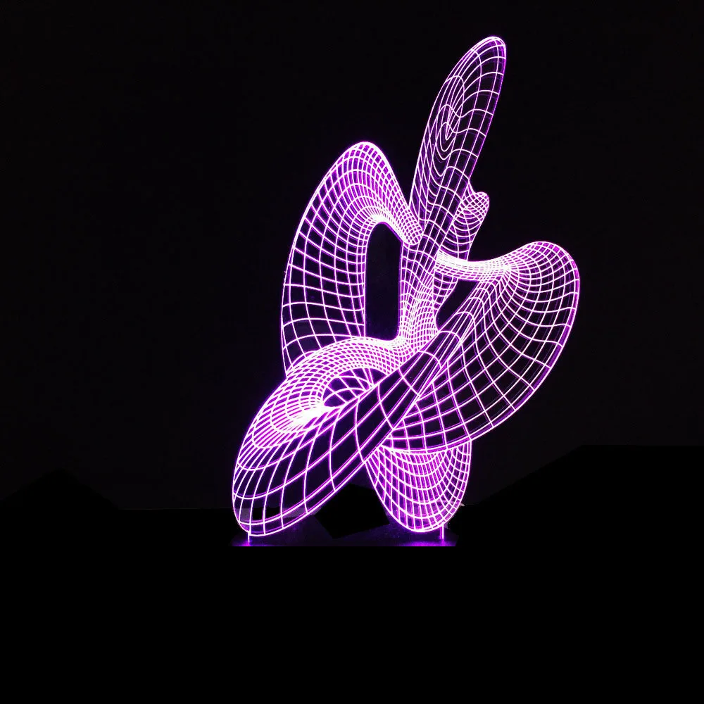 

New Style Hot Sales LED Light Abstract Dance 3D Lamp Colorful Touch Control Visual Stereo Lamp Illusion Gift Small Night Lamp