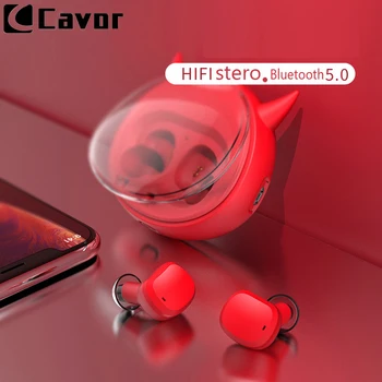 

Demon Mini Portable Earbuds Bluetooth Wireless Headphones With Charging Box Noise Cancel TWS For leagoo M13 T8S M9 M8 T5 mix S11