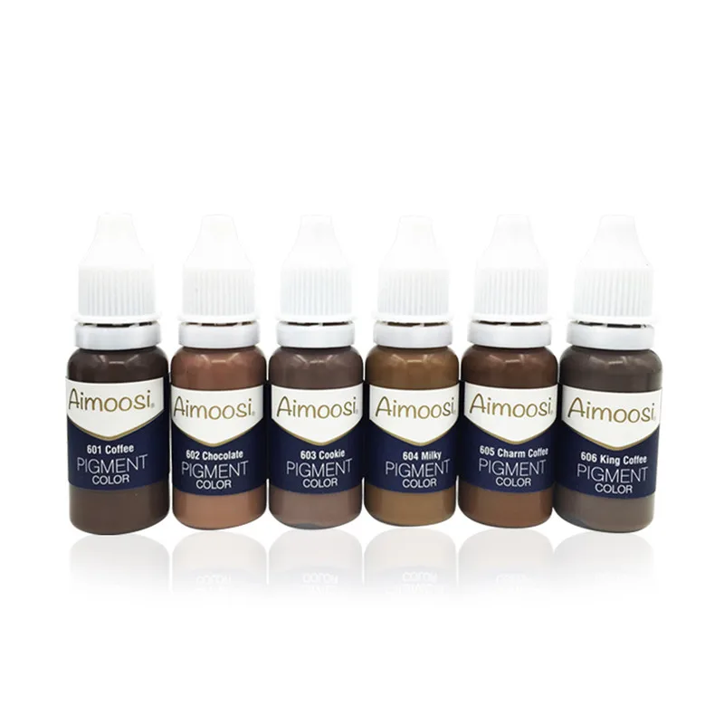 

6pcs micro eyebrow tattoo pigment for eyebrow semi permanent makeup ecological microblading tattoo ink
