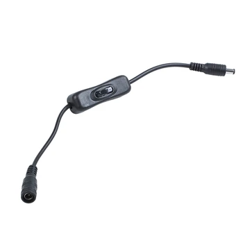 

5.5x2.1mm DC Connector Switch Cord Black for Single Color LED Strip
