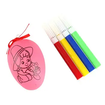 

Easter Eggs Children DIY Craft Easter Egg With Watercolor Pens Ornament Hand Painted Easter Decorative Toys Girl Boys Craft Toys
