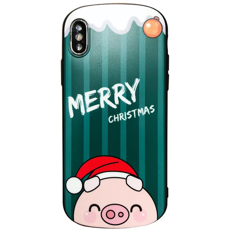 MGECD TPU Pig Ellipse Iphone Xr Case Christmas-Case Soft Shell Protection for Apple X XsMAX 8Plus 7Plus Fall Proof | Мобильные