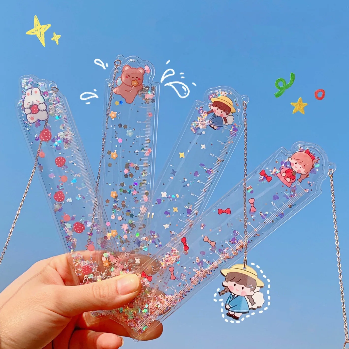 MINKYS nueva llegada lindo 15CM multifuncional marcapáginas regla estudio herramienta de dibujo regalo suministros de papelería de la escuela