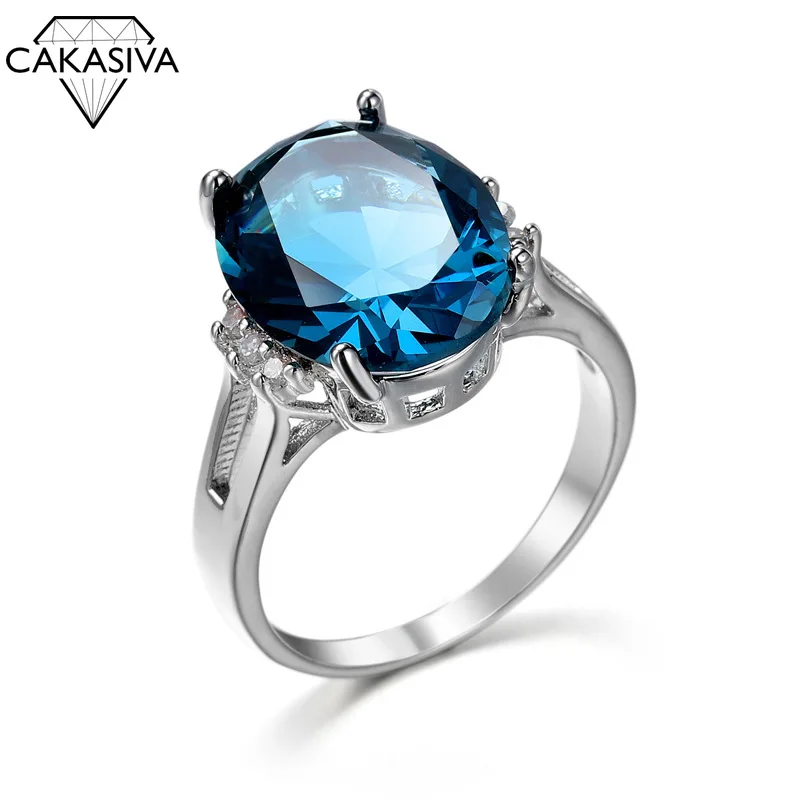

Women's 925 Silver Ring with Large CZ AAAA Zircon Gemstone Ring for Wedding Party Fashion Jewelry