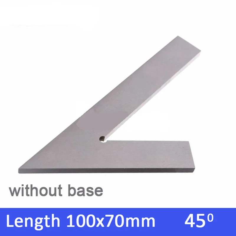 Precision Steel Industrial Try Square with Wide Base - 45-Degree Angle