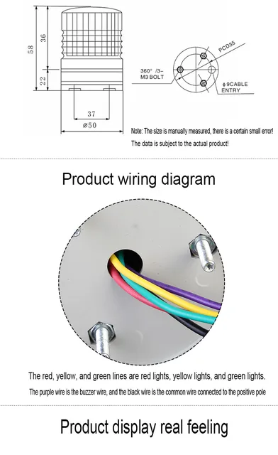 Lta5002 12V 24V 220V 3-Farben-Blitzsignal Warnleuchte Magnet anzeige LED-Lampe  kleiner blinkender Summer Sicherheits alarm - AliExpress