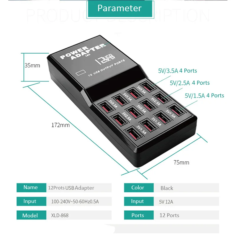 Asunflower 12 портов usb-хаб 3,0 многопортовый USB зарядное устройство концентратор зарядная станция Док-станция для Ipad Pro samsung S9 S10+ несколько устройств