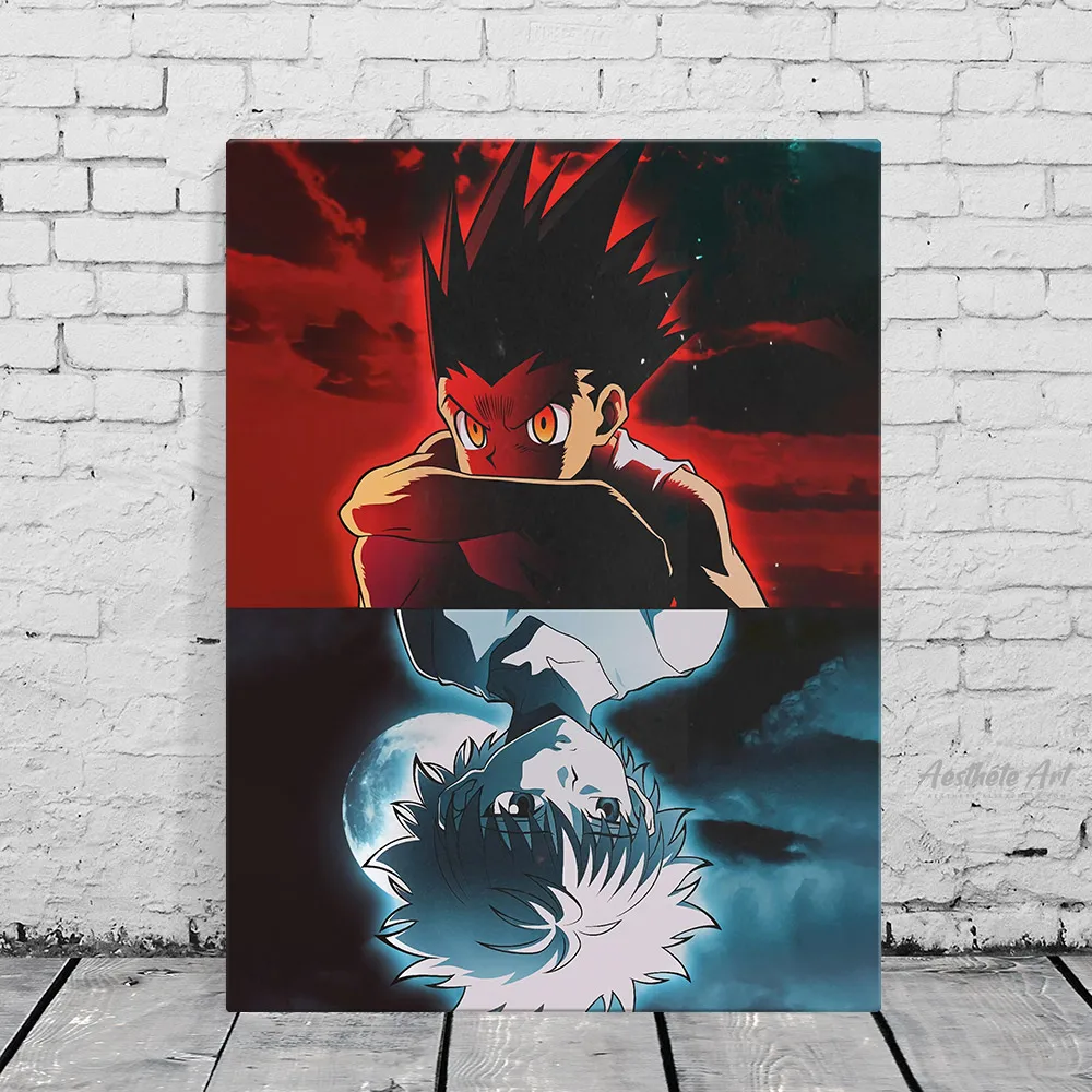 Gon and Killua HUNTER x HxH Anime Manga Poster Home Decor Canvas Print Picture Living Room Decoration Art Wall Painting | Дом и сад