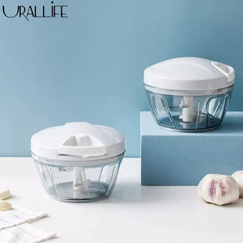 

Urallife Portable Garlic Grinder Household Mini Dumpling Stuffing Blender Vegetable Meat Slicer Cutter Mince Chopper For Kitchen