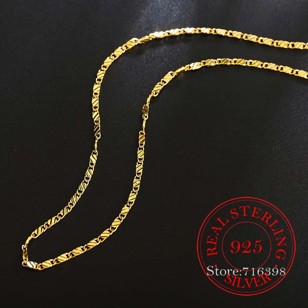 Серебро 925 пробы с золотым ожерельем для женщин золотые модные ювелирные изделия