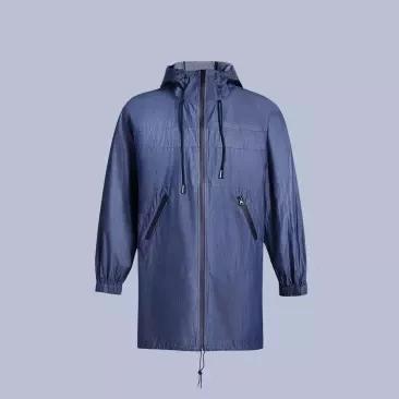 Xiaomi mijia windproof fashion long windbreaker cotton technology windproof breathable men's hooded windbreaker smart home - Цвет: blue L