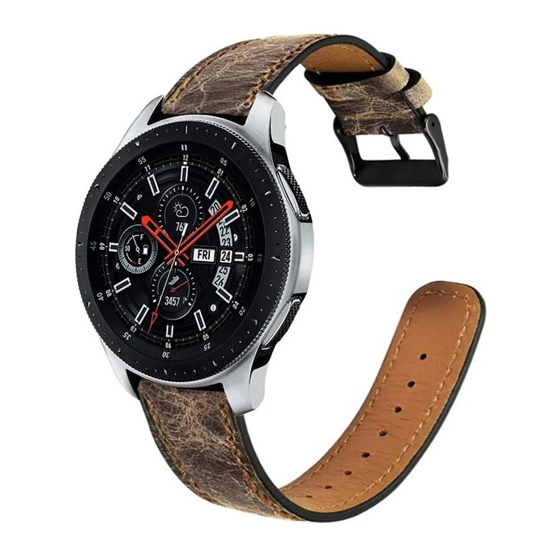 Ремешок из натуральной кожи для Samsung gear S3 Frontier Galaxy Watch 46 мм huawei watch gt 2 браслет huami