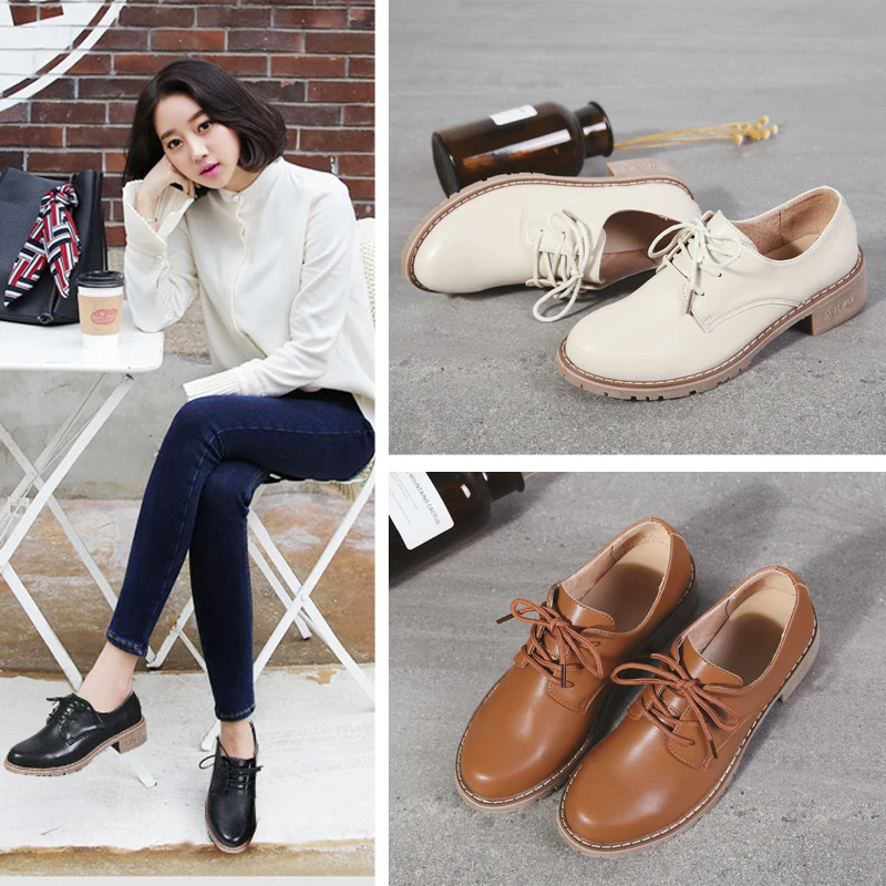 elegant brogue oxford shoes women retro formal dress female footwear eurpean ladies height increasing pumps school leather shoes (49)