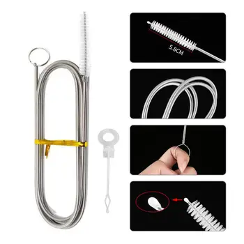 

Refrigerator dredge artifact long handle stainless steel refrigerator dredge brush drain hole dredge hose refrigerator cleaning