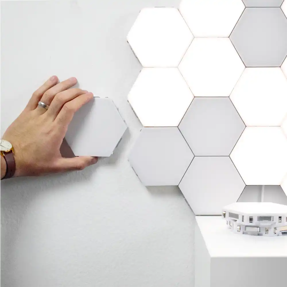 quantum lampu led hexagonal modular sentuh sensitif smart lampu malam lampu magnetik segi enam kreatif dekorasi dinding lampara