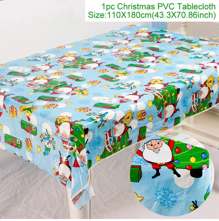 Tablecloth style 5 Скатерть из ПВХ Noel, Рождественский Декор для дома, декор стола Noel, подарок на Рождество, товары, украшение на год - Цвет: Tablecloth style 5