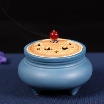 

Retro Ceramic Incense Burner Buddhist Bedroom Smell Diffuser Incense Holder porta incienso Buddhist candle burner QBA60XXL