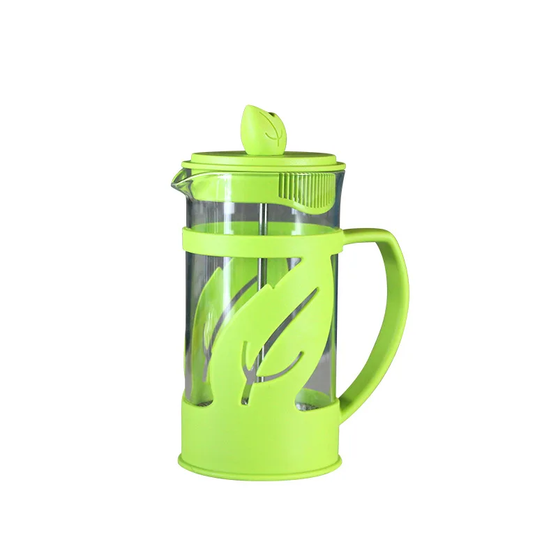 French Presses Green Plastic Handle Glass Body Stainless Steel Mesh 350ML Pots Coffee Maker Machine Extraction Tool | Дом и сад