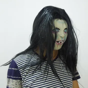 

Female Ghost Halloween Latex Mask Halloween Patterned Mask Scary Headgear Adult Ghost Halloween Reusable Mask Horror Sadako