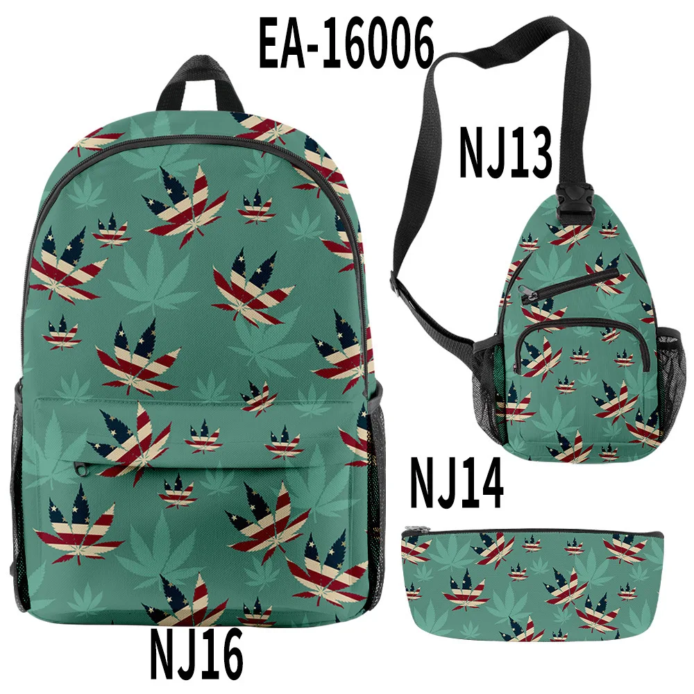 Mochila de moda con impresión 3D 2021, mochila con hojas, mochila para hombres y mujeres, mochila para estudiantes, compatible con personalización