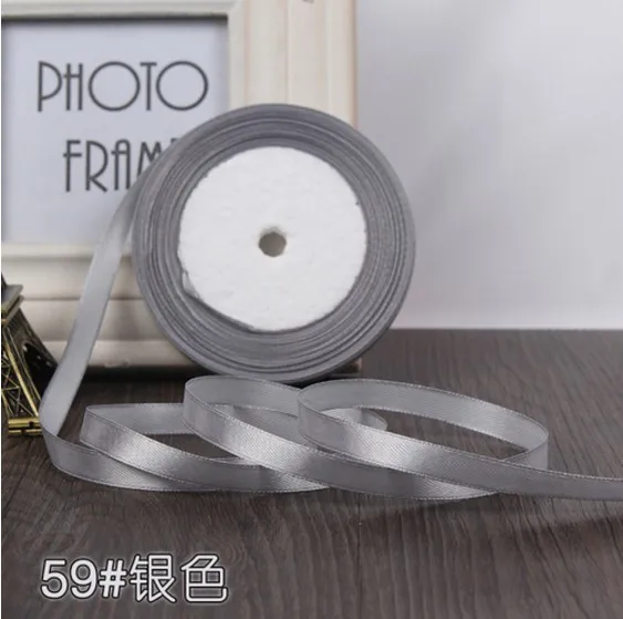6 мм 1 см 1,5 см 2 см 2,5 см 4 5 см атласными лентами DIY искусственный шелк розы Ремесла поставок швейной фурнитуры Скрапбукинг Материал - Цвет: No 59 silver