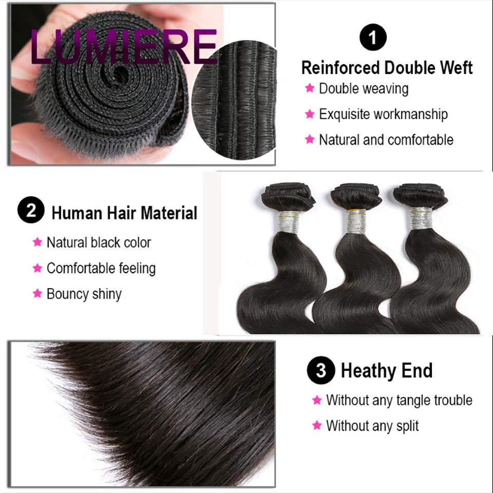 28 30 32 40 Inch Body Wave Human Hair Extensions Brazilian Bundles 100% Virgin Raw Human Hair 3 4 Bundles Hair Weave Extension 2