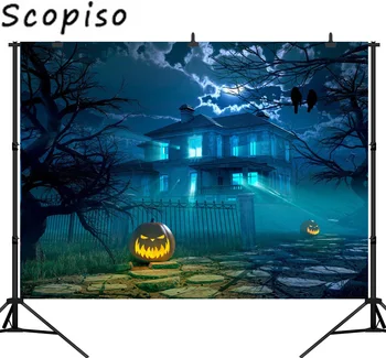 

Scopiso Night Horror Halloween Pumpkin Light Photography Backdrop Background Photo Studio Prop