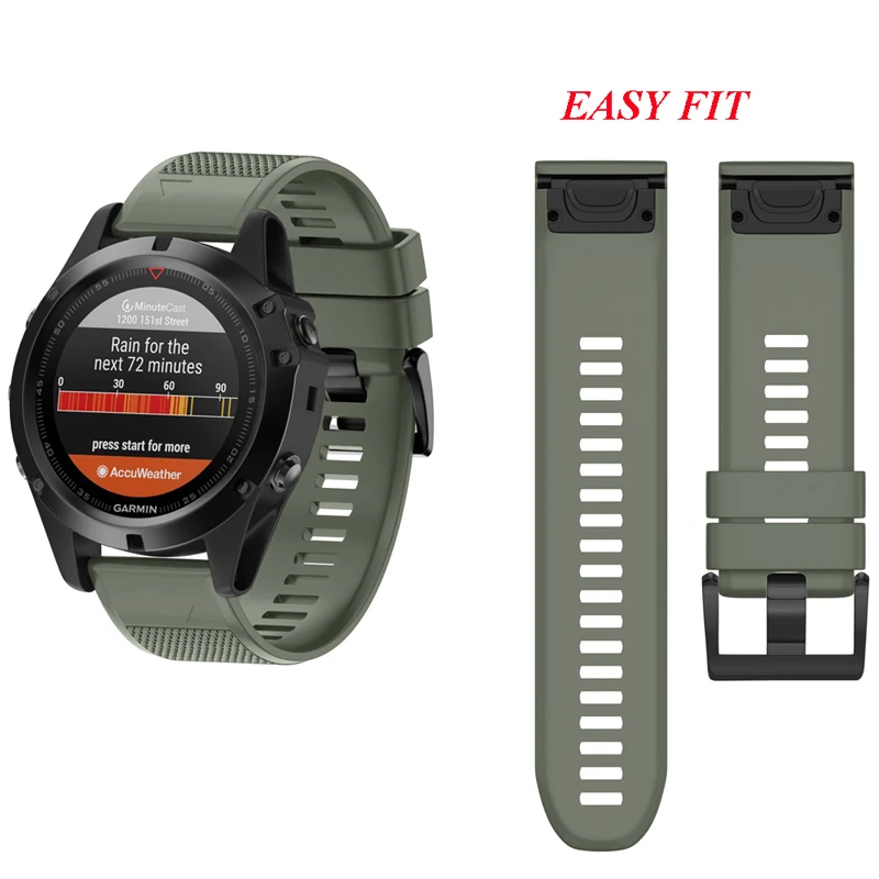 Быстро легко подходят силиконовые спортивные часы браслет для Garmin Fenix 5X Plus/Fenix 3 3 HR сапфир спуск MK1 D2 Bravo ремень