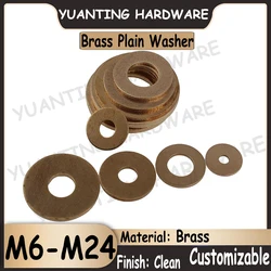 1Piece-50Pcs H59 Brass Plain Washer M6 M8 M10 M12 M14 M16 M18 M20 M22 M24 Copper Washers GB97 DIN125 Shim Brass Plain Gasket