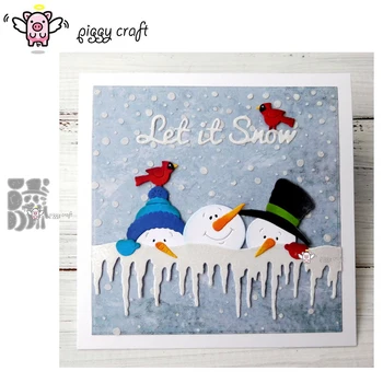 

Piggy Craft metal cutting dies cut die mold New Christmas snowman Scrapbook paper craft knife mould blade punch stencils die