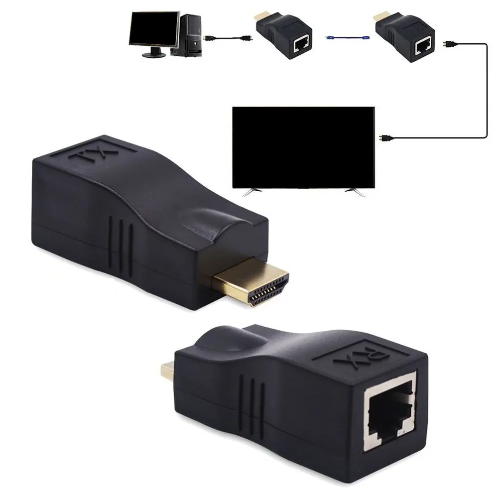 4K 3D HDMI 1,4 30 м удлинитель для RJ45 по Cat 5e/6 сетевой LAN Ethernet адаптер HDMI удлинитель для HDTV