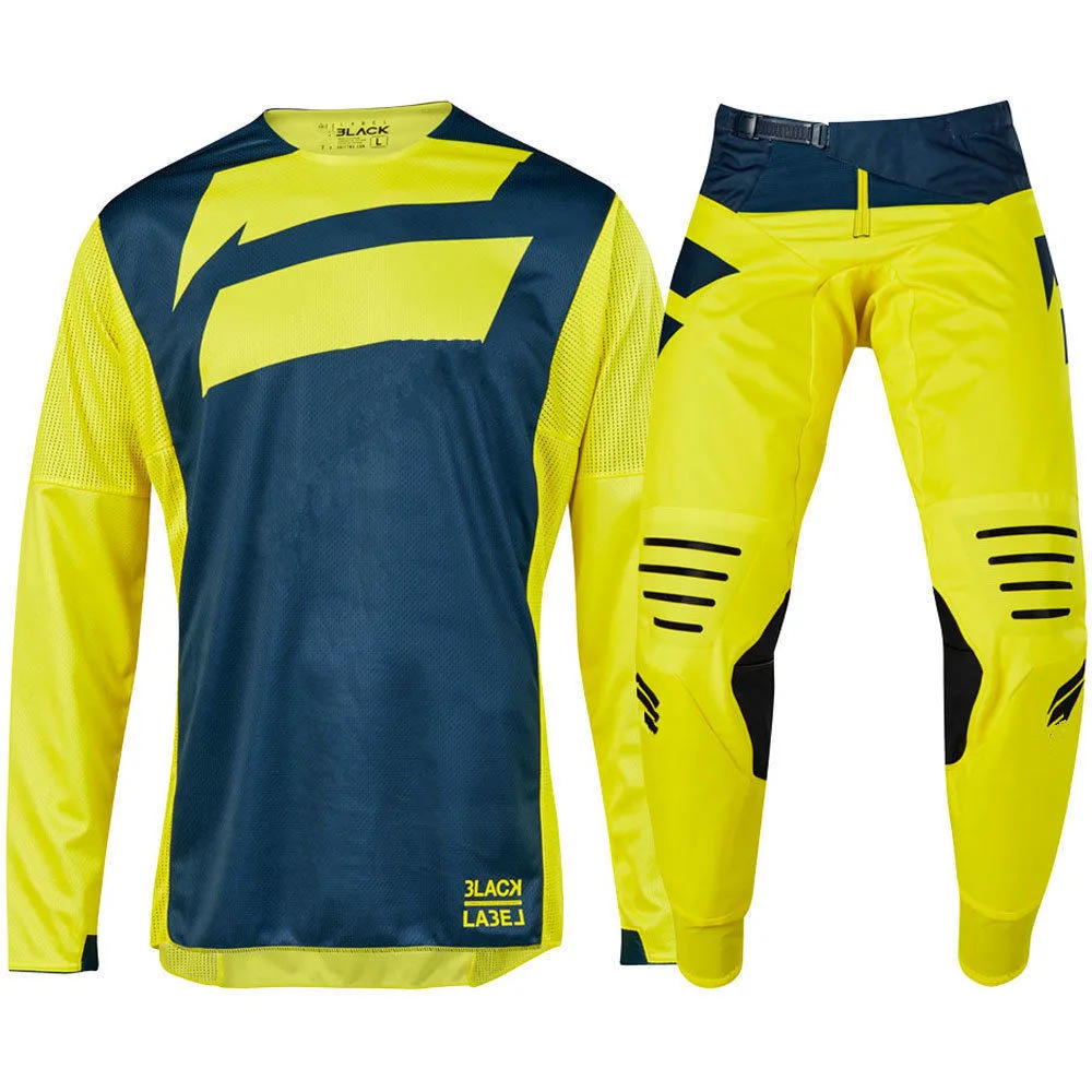 

2019 New for 3LACK YELLOW LABEL MAINLINE MOTOCROSS MTB KIT BLUE MX MTB DH Downhill Offroad Motocross Kit Motocross Suit