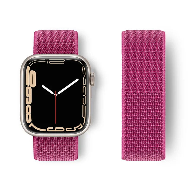 Nylon Strap for Apple Watch Band Series 765 45mm 41mm44mm 40mm  Smartwatch Watchband Belt Sport Bracelet on iWatch 4 3 42mm 38mm Dragon fruit