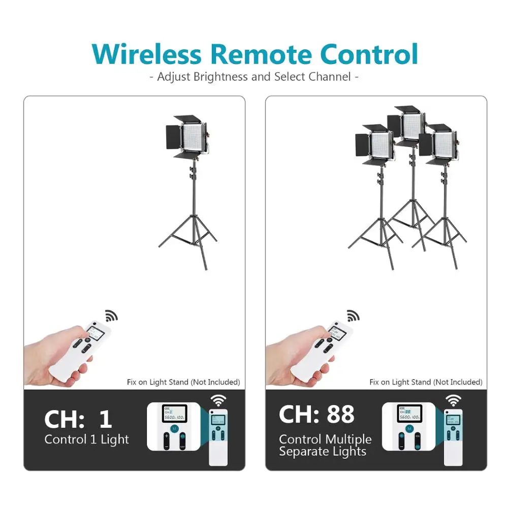 Neewer передовые 2,4G 480 светодиодный видео свет, Dimmable Bi-Цвет светодиодный Панель+ ЖК-дисплей Экран и 2,4G Беспроводной пульт дистанционного управления для портретной фотографии