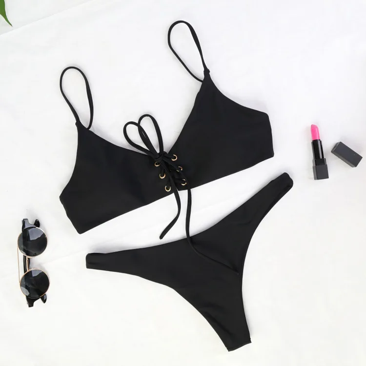 2019 Swimming Suit Woman Sexy Fission Bikini Low-waisted Three Point Type Two-sided Material 2 Piece