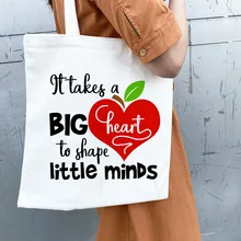 Он принимает большое сердце, чтобы Форма маленькие мысли Повседневное модная летняя повседневная женская обувь сумка Холст Письмо печати сумки на плечо