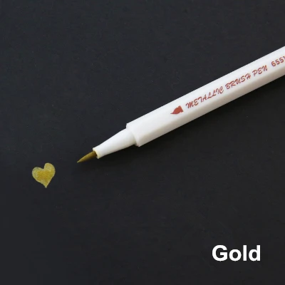 Продвижение рисунок маркер для рисования ручки металлический цвет ручка для черной бумаги художественные принадлежности маркер канцелярский материал ручка для подписи - Цвет: B-glod