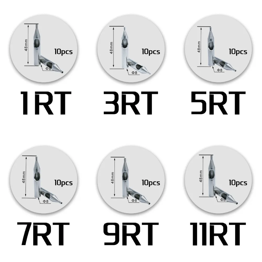 Stainless Steel Tattoo Tips Set 1/5/10pcs for Needles Cartridges Accessories Tattoo Microblading Needles