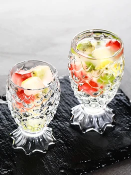 

Fish scale lead-free glass relief cup creative pineapple cup Mermaid beer cup domestic water cup juice cup