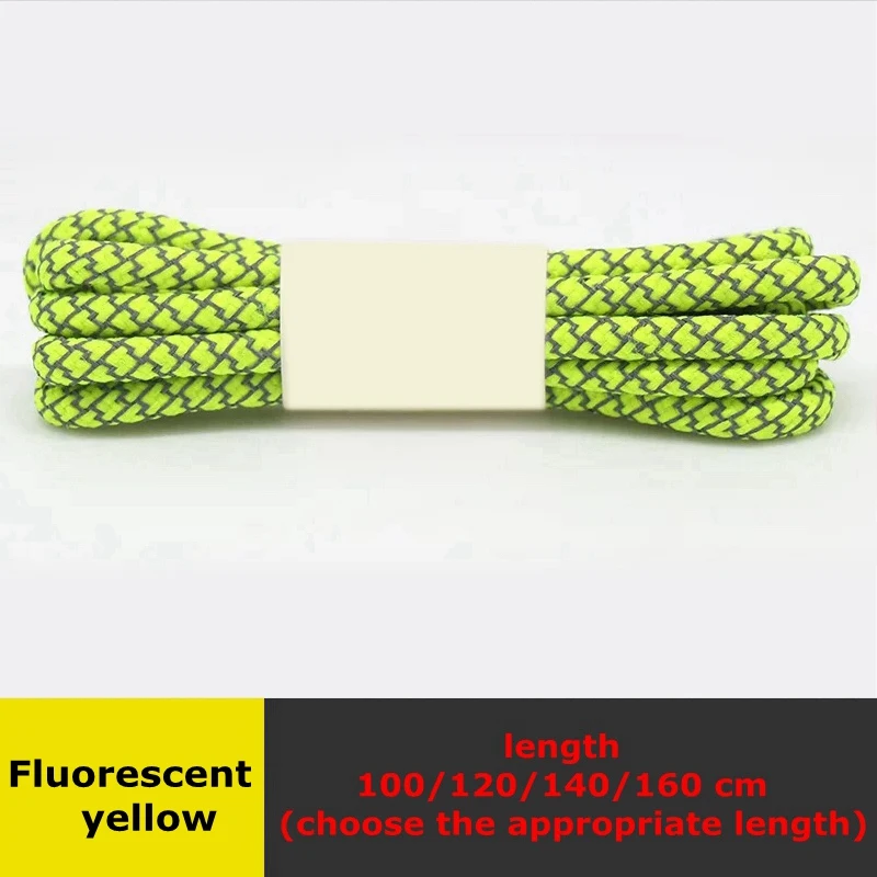 1 пара эластичных шнурков круглые светоотражающие шнурки для отдыха кроссовки шнурки уличные унисекс флуоресцентные шнурки - Цвет: Fluorescent yellow