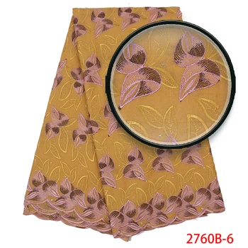 

Nigeria Dry Lace Fabric High Quality African Cotton Lace with Stones Swiss Voile Lace for Dresses AMY2760B