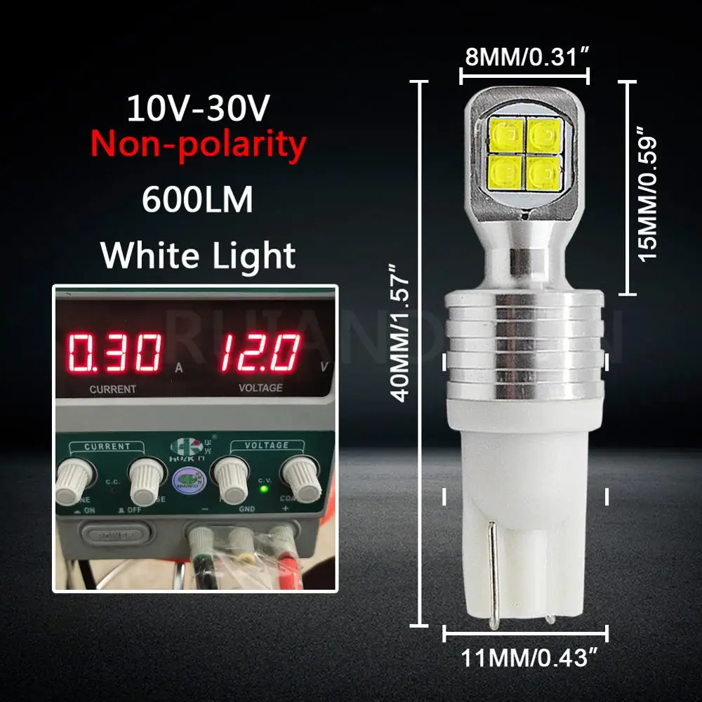 2x 0.3A T10 w5w светодиодный дневные ходовые огни T15 W16W 912 921 XB-D чип светодиодный Замена лампы для резервные фары заднего хода автомобиля может занять от 10 до 30V нет Полар-Флиса Белый